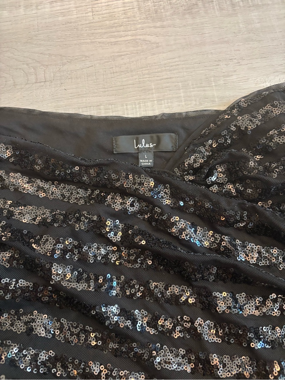 Lulus Black Sequin One Shoulder Midi Dress Side Slit Glam Cocktail Party Large - Picture 3 of 8